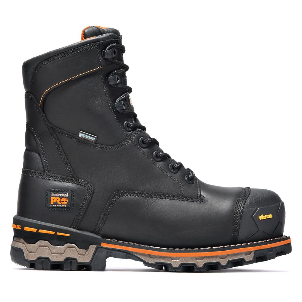 Timberland Μποτακια Εργασίας Ανδρικα Μαυρα - Pro® Boondock 8" Comp Toe - Greece 4198256-SM